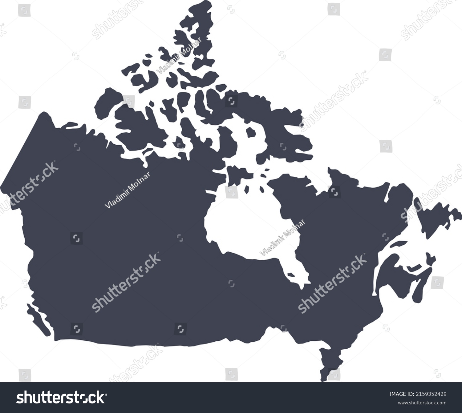 Vector Illustration Canada Map Stock Vector (Royalty Free) 2159352429 ...