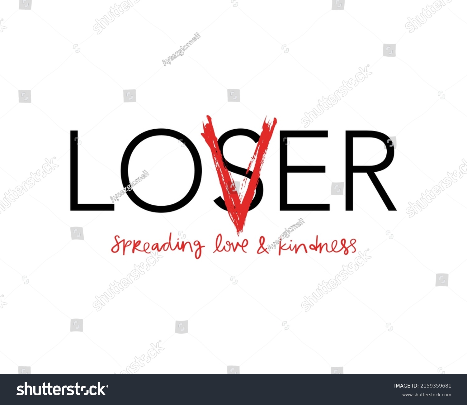 Loser Word Turned Into Lover Slogan Stock Vector (Royalty Free ...