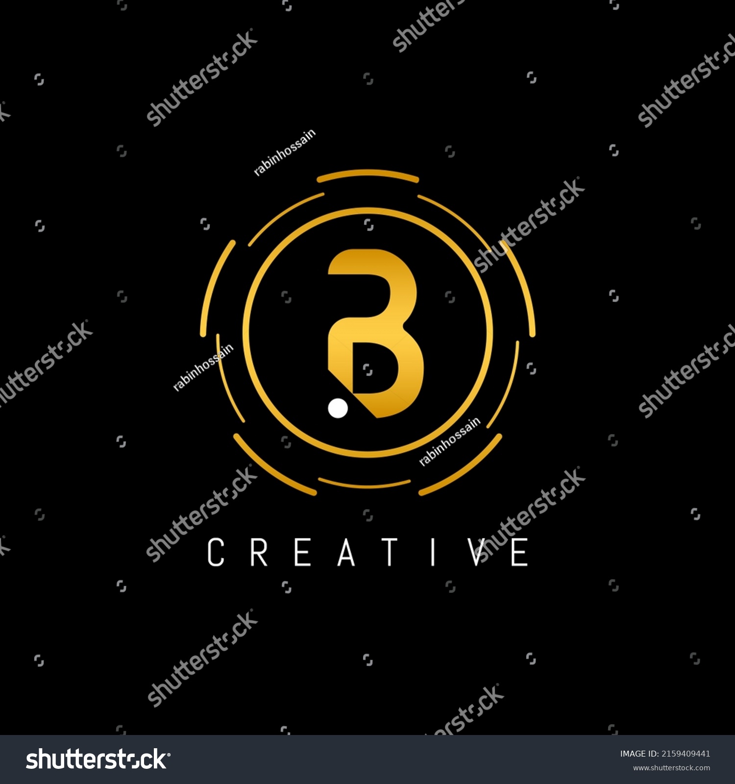 Golden Initial Letter B Logo Design Stock Vector (Royalty Free ...