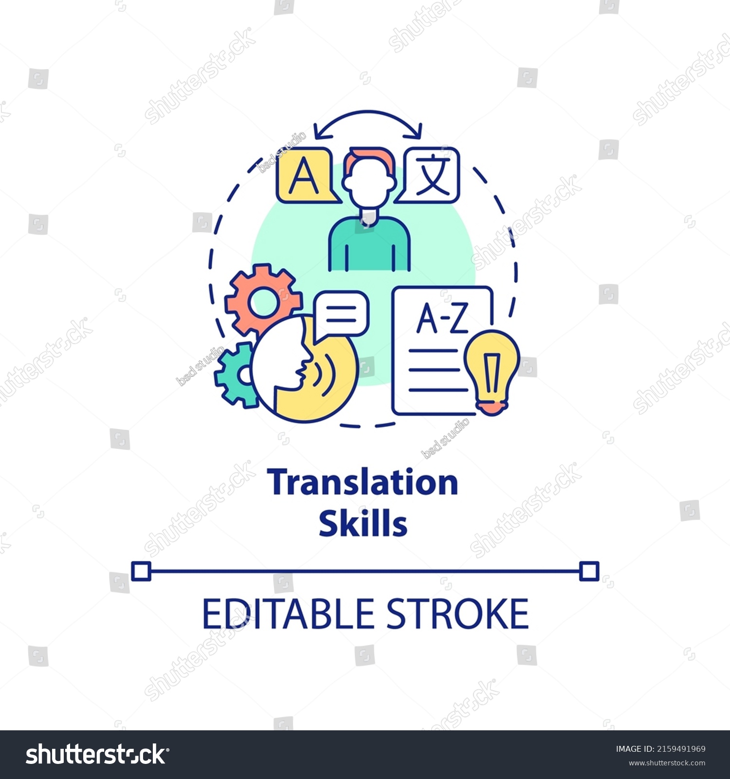 Translation Skills Concept Icon Demand Additional Stock Vector (Royalty ...