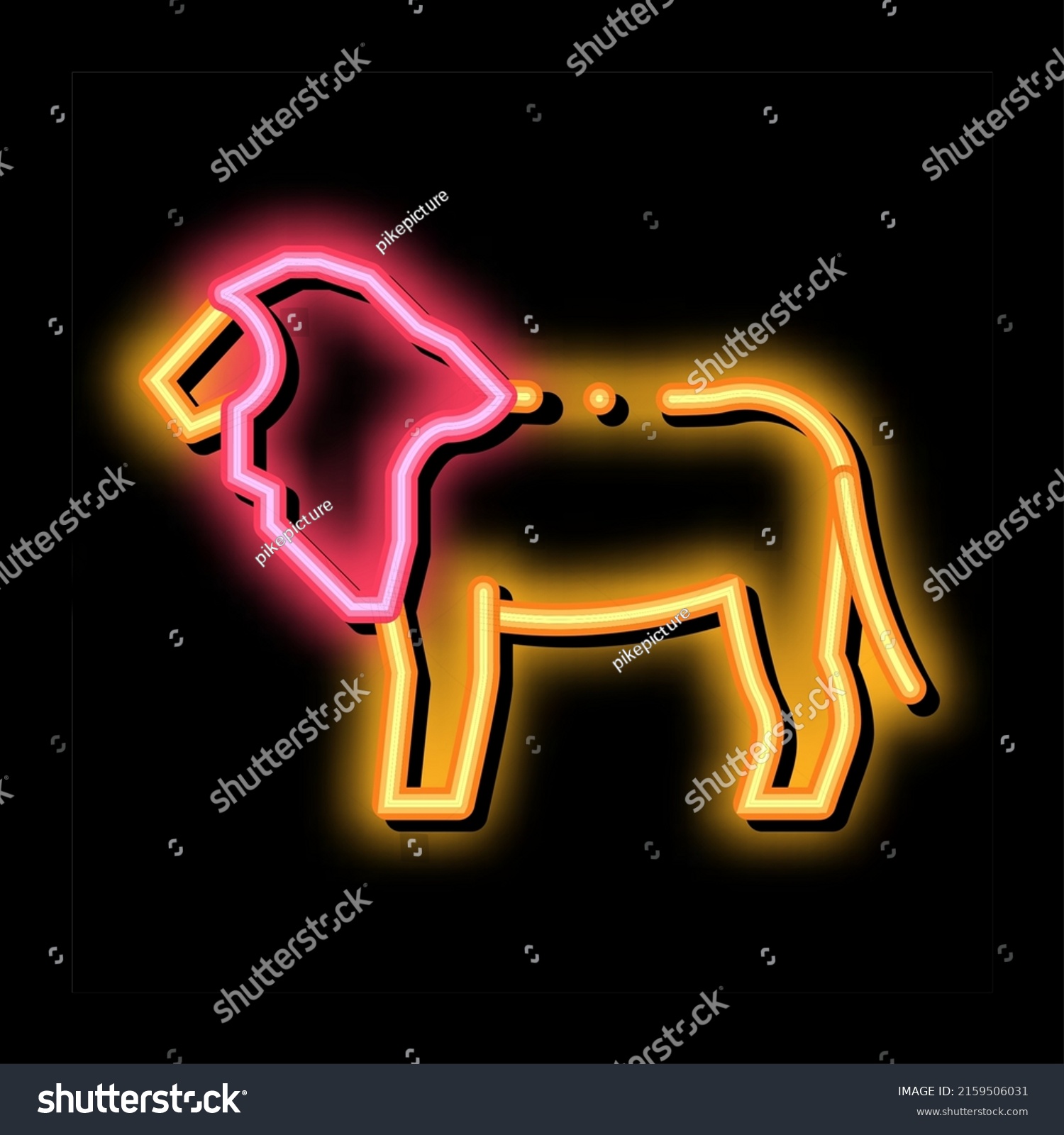 Lion Neon Light Sign Vector Glowing Stock Vector (Royalty Free