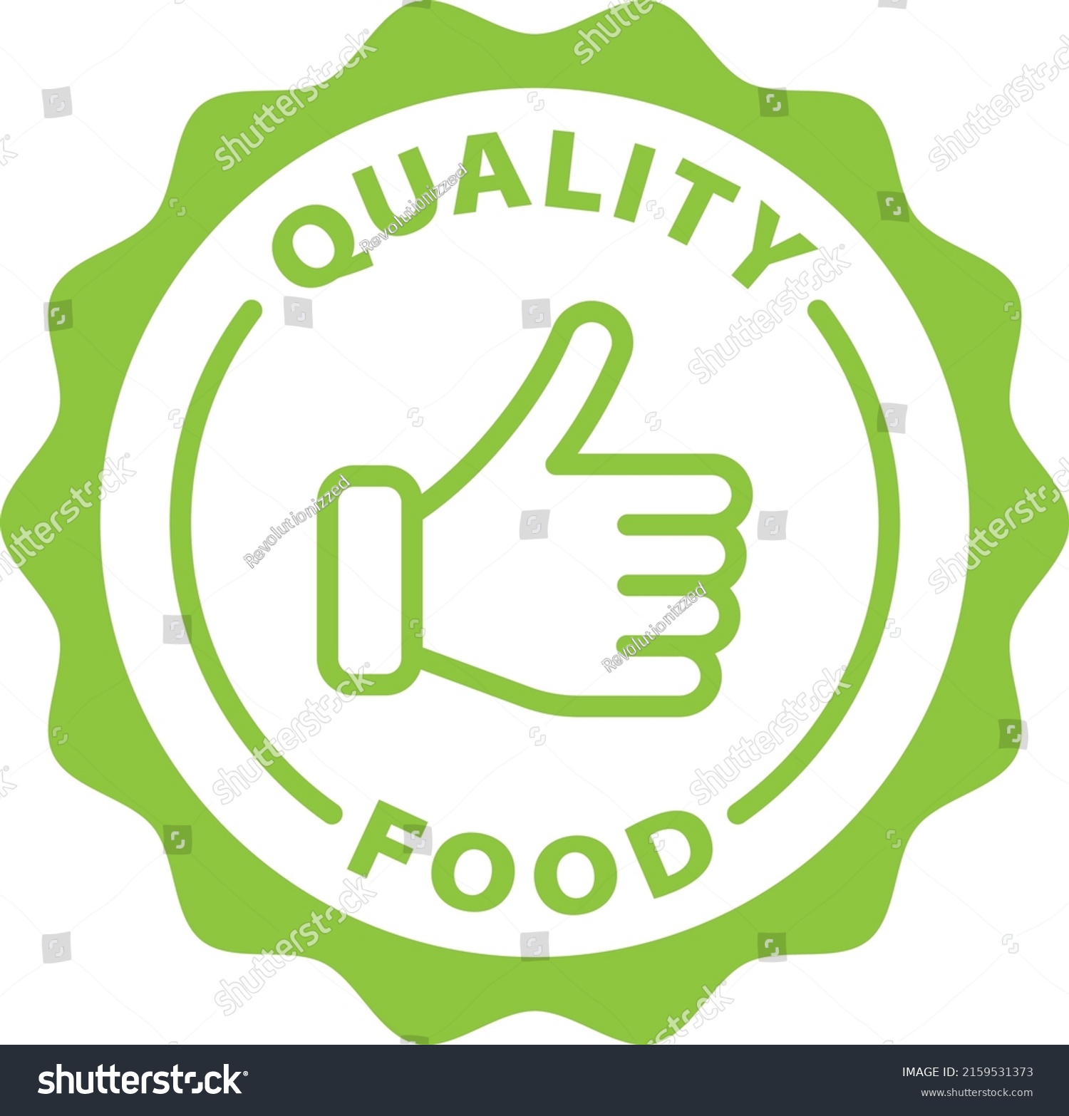 Quality Food Green Stamp Outline Badge Stock Vector (Royalty Free ...