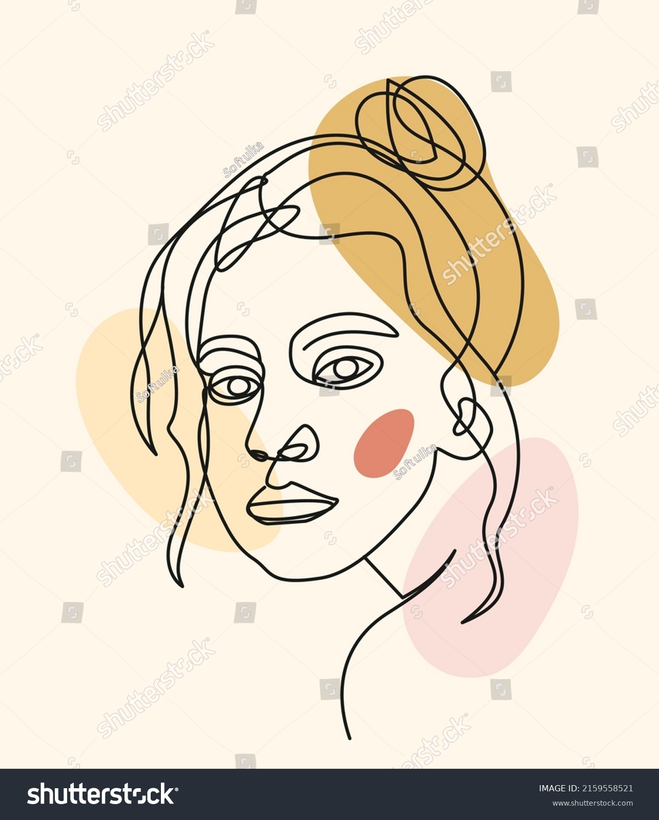 Vector Linear Portrait Woman Face Line Stock Vector Royalty Free 2159558521 Shutterstock 7167