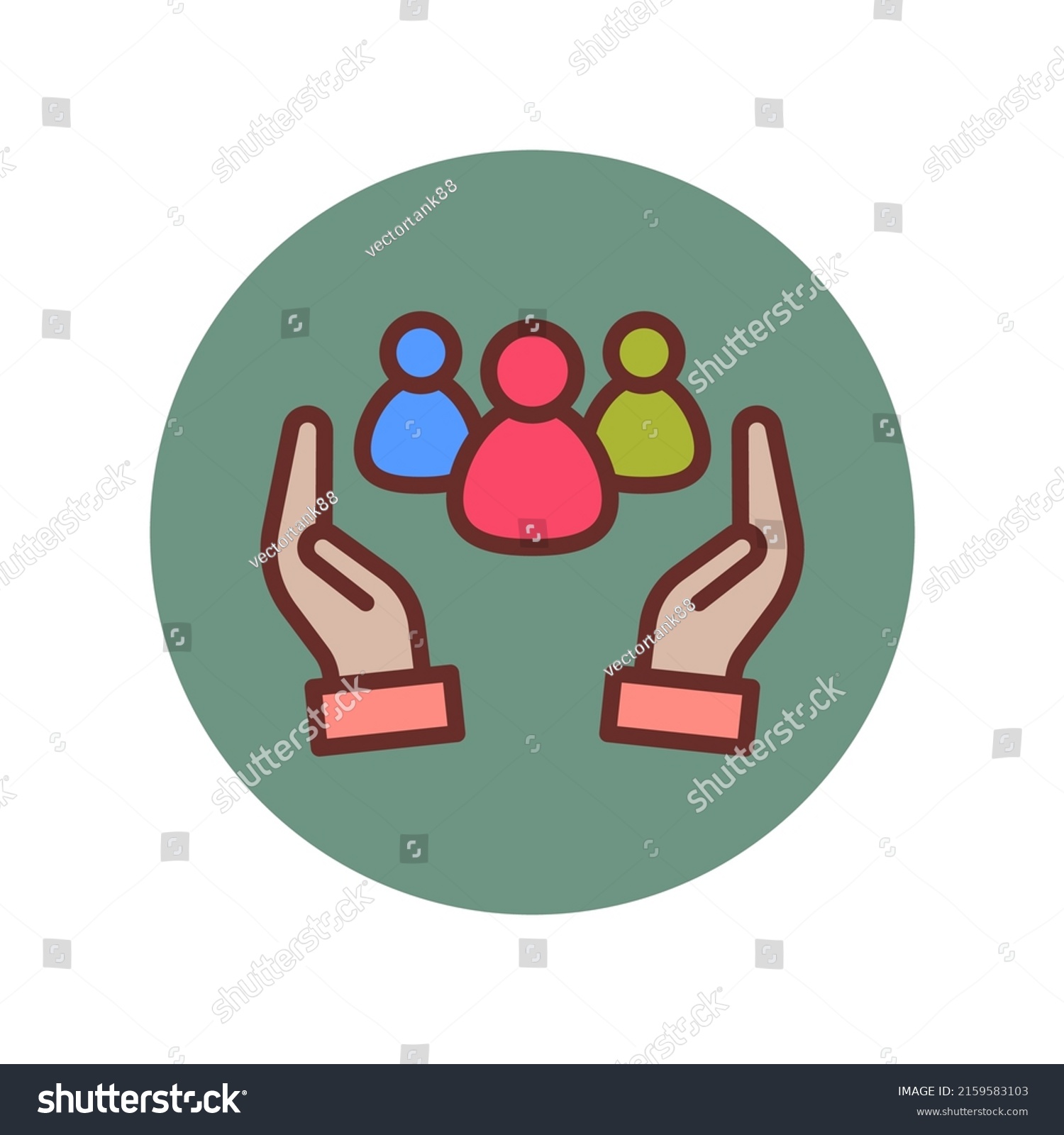 Caring People Icon Vector Logotype Stock Vector (Royalty Free ...