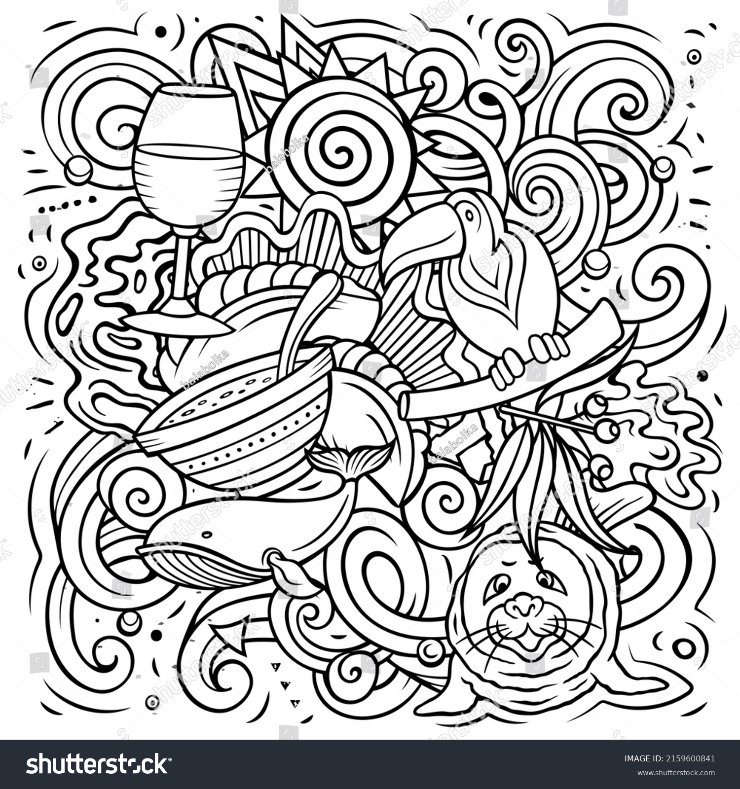 Uruguay Hand Drawn Cartoon Doodles Illustration Stock Vector (Royalty ...