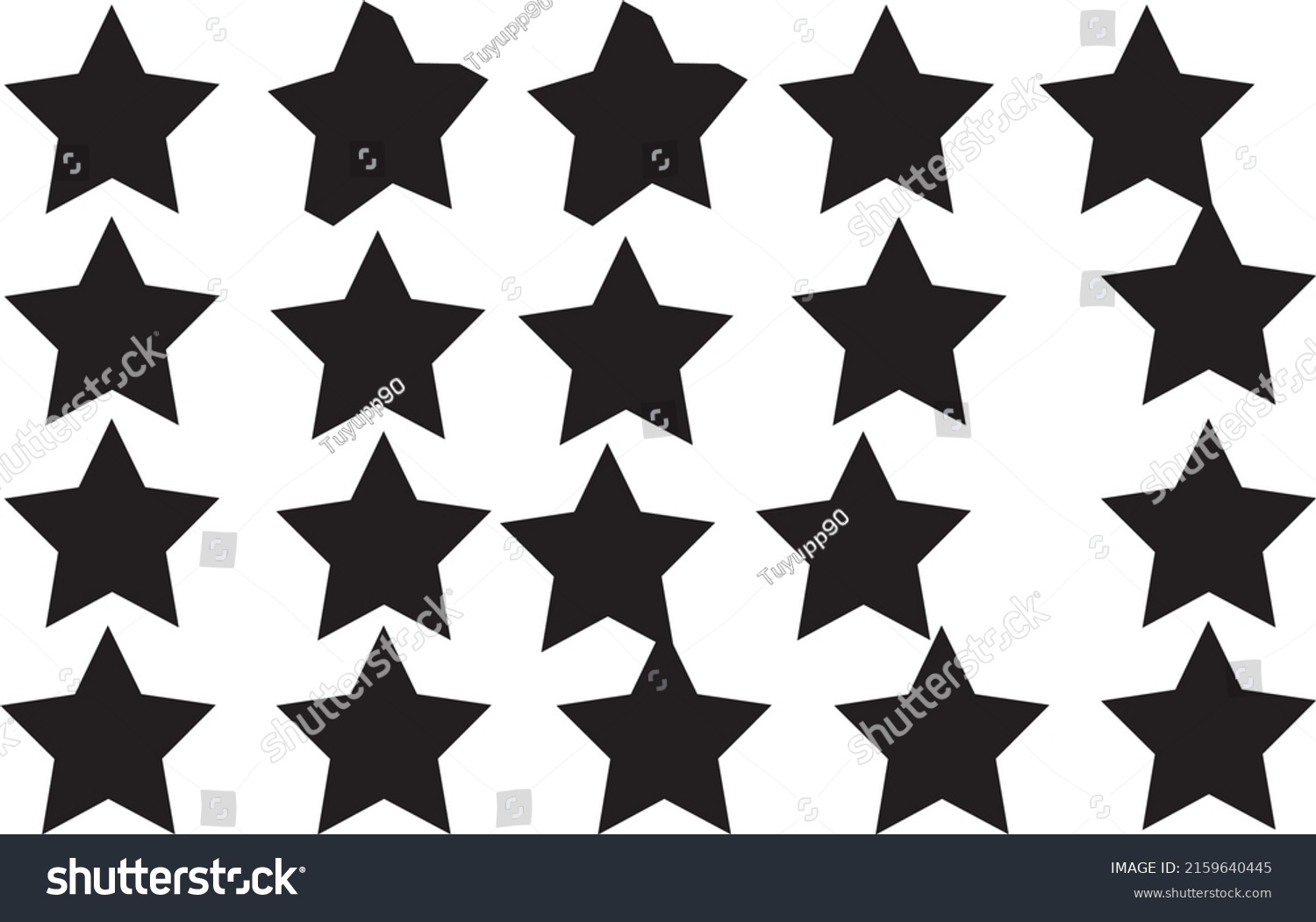 Stars Black Color Isolated White Background Stock Illustration ...