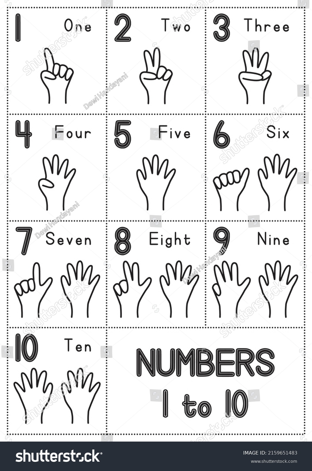 Number Poster Design Hand Sign Drawing Stock Vector (Royalty Free ...