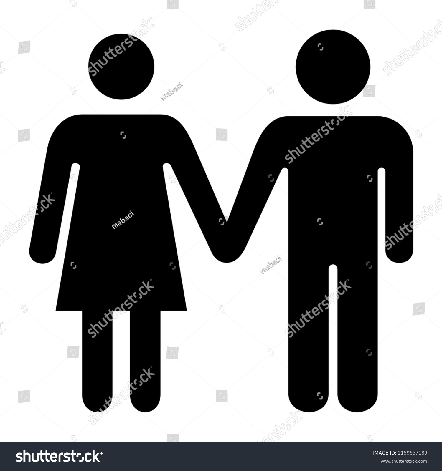 Man Woman Holding Hands Icon Black Stock Vector (Royalty Free ...