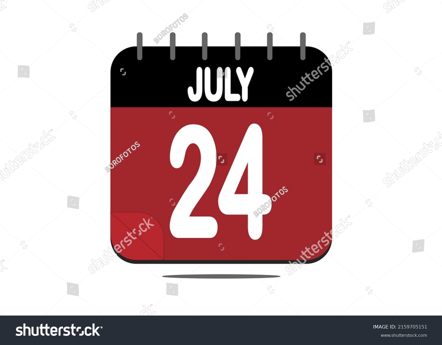 Day 24 July 24 Calendar Design Stock Vector (Royalty Free) 2159705151 ...