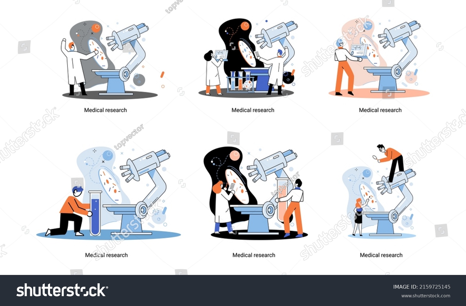 Medical Research Metaphor Laboratory Diagnostic Services Stock Vector ...