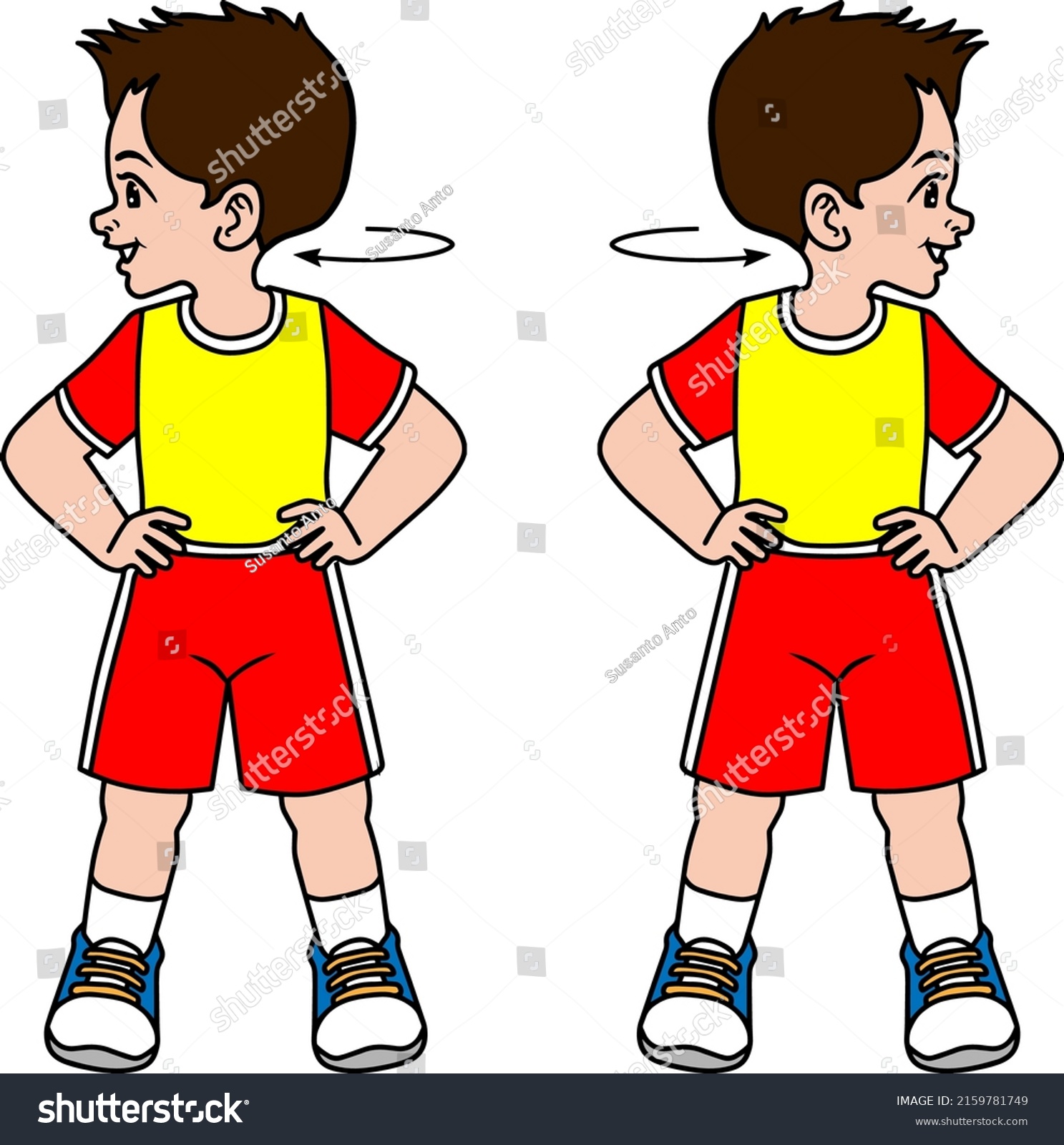 Warmup Exercises Kids Kid Vector Illustration Stock Vector (Royalty ...