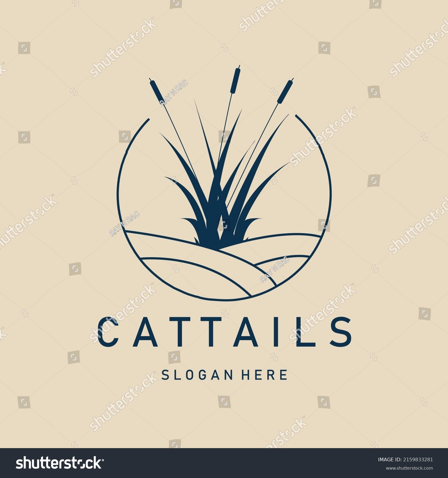 Cattails Vintage Logo Icon Symbol Emblem Stock Vector (Royalty Free ...