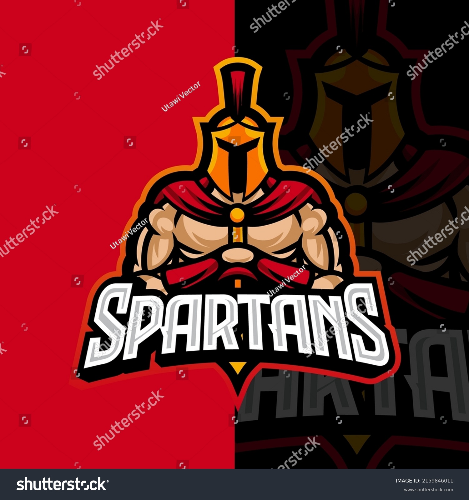 Sparta Spartan Knight Soldier Spartan Helmet Stock Vector (Royalty Free ...