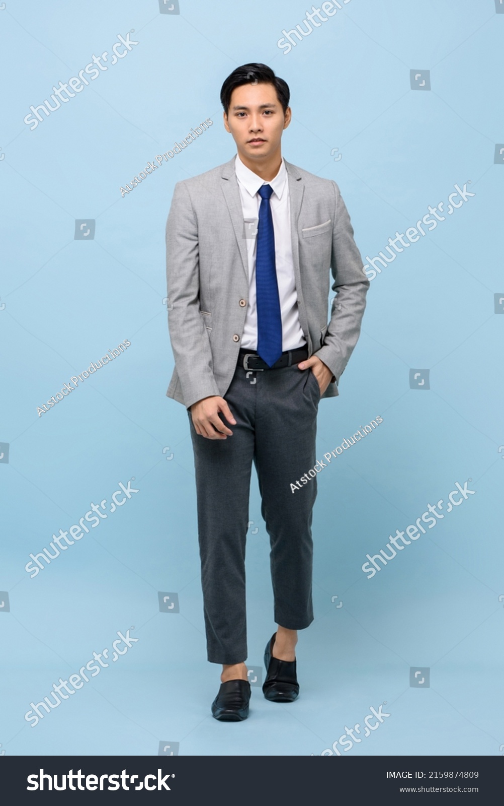 Asian Man Wearing Business Suit Modern Stock Photo 2159874809 ...