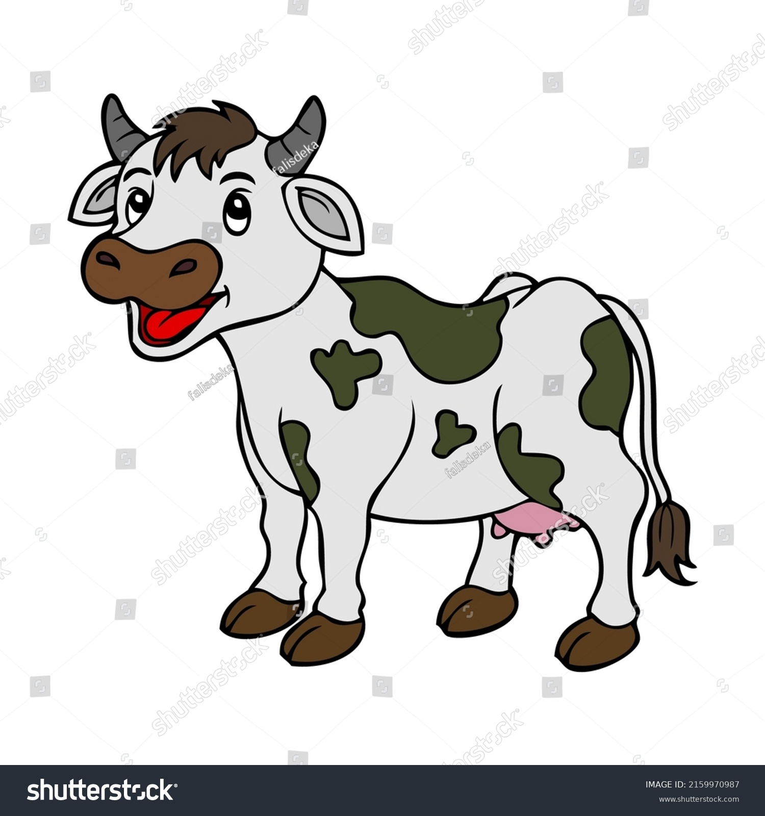 Cow Vector Illustrationisolated On White Backgroundtop Stock Vector ...