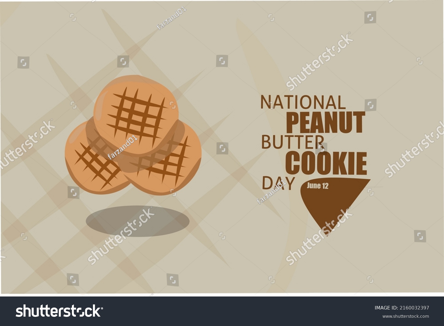 National Peanut Butter Cookie Day June Stock Vector (Royalty Free