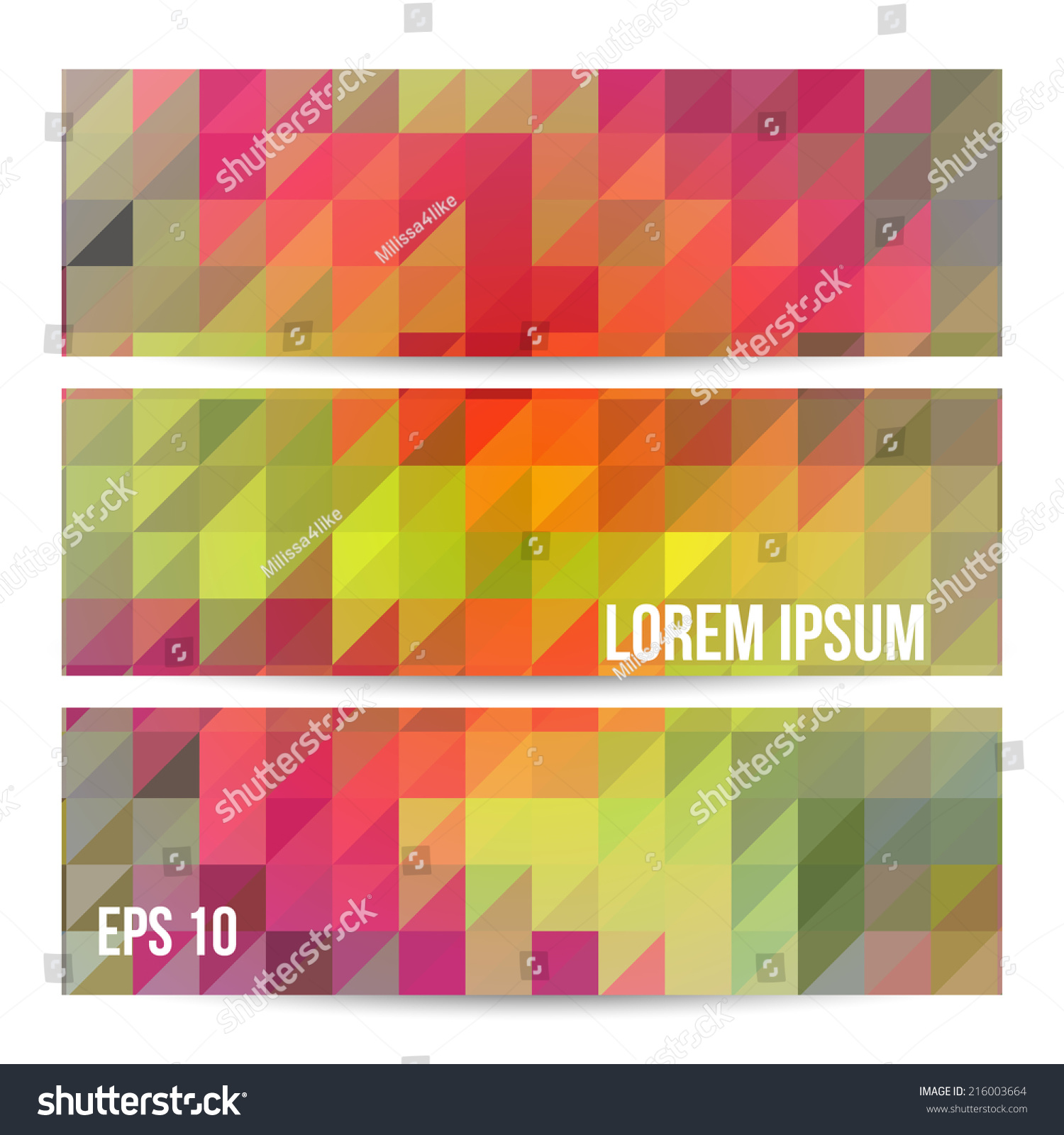 Collection Banner Design Square Colorful Background Stock Vector ...