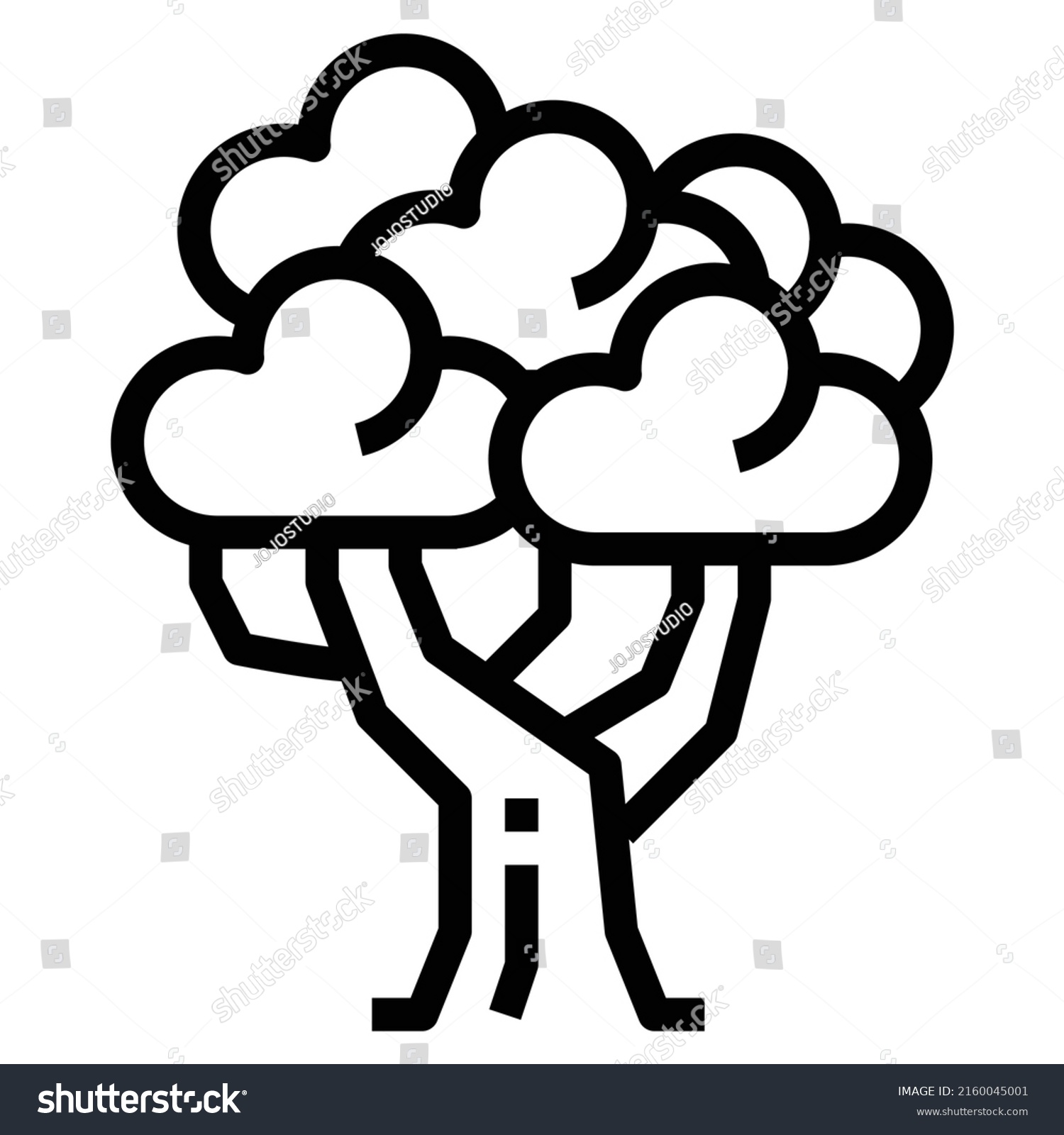 Tree Vector Line Icon Wood Stock Vector Royalty Free 2160045001