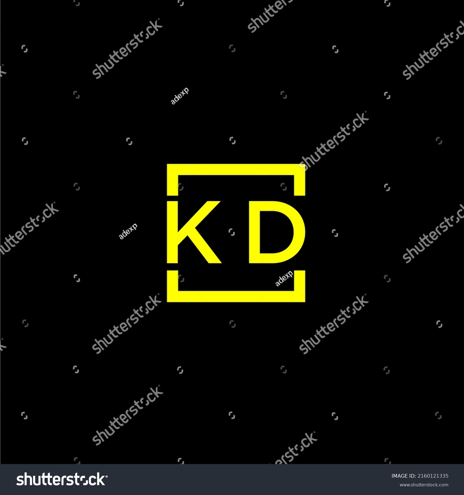 Kd Initial Monogram Logo Square Style Stock Vector Royalty Free