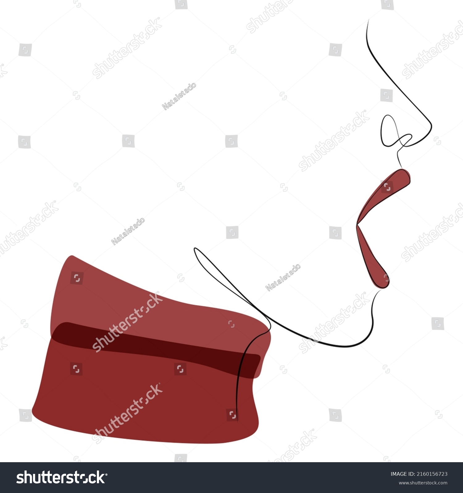 Open Mouth Side View One Line Stock Vector (Royalty Free) 2160156723