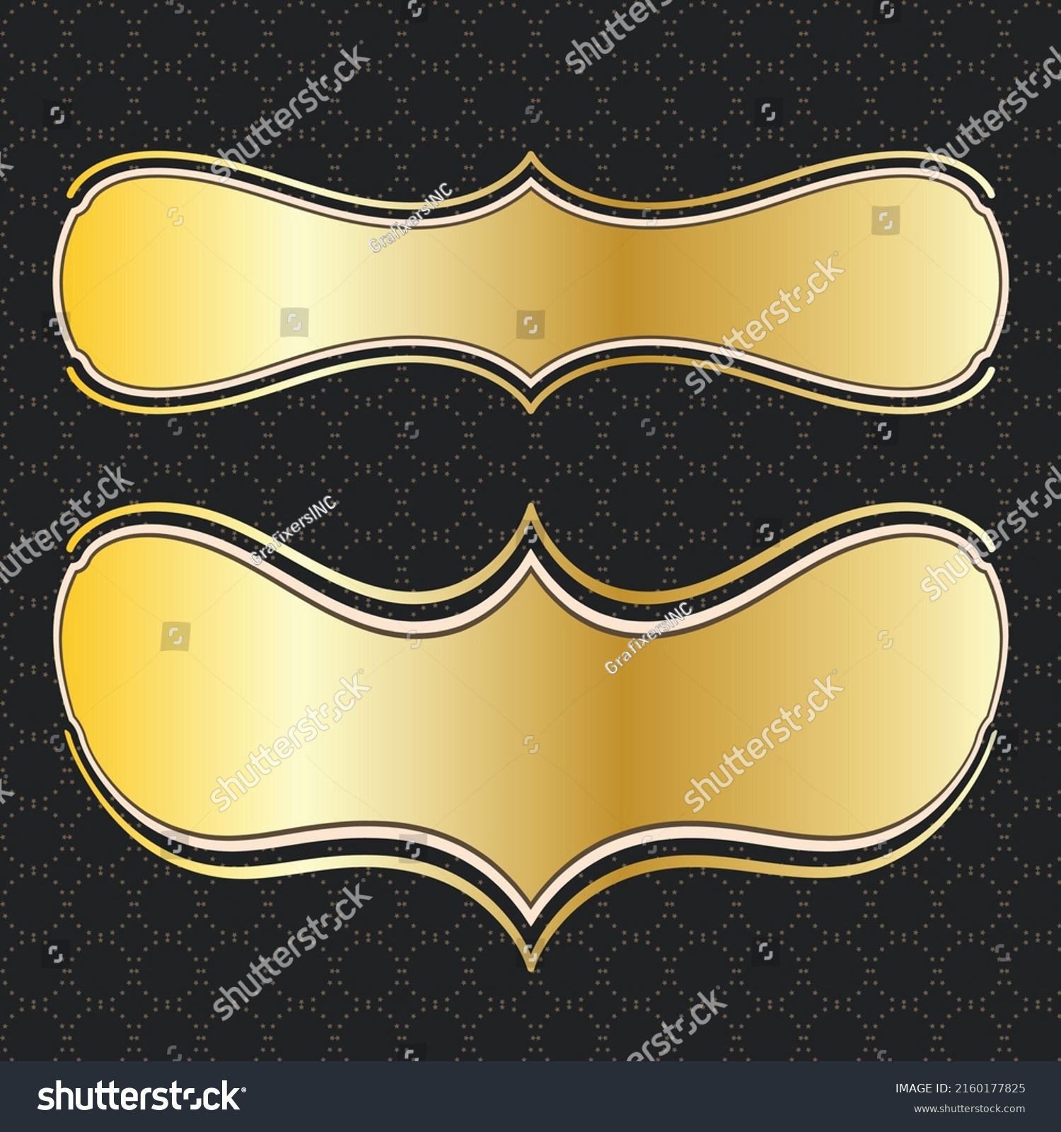 Label Banner Frame Background Decoration Gold Stock Vector (Royalty ...