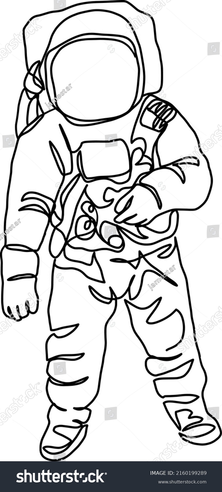 Astronaut One Line Drawing Vector Design Stock Vector (Royalty Free ...