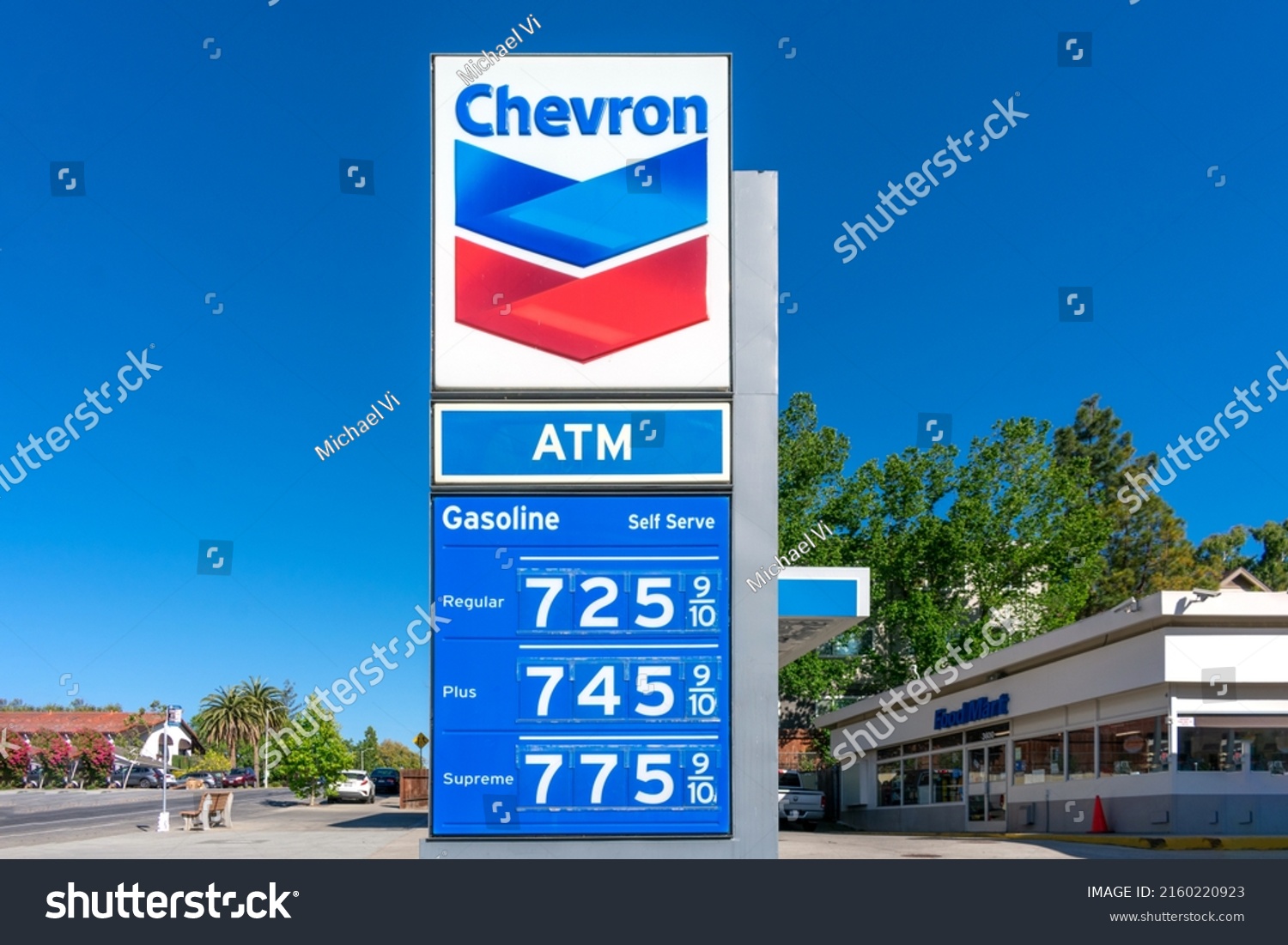 Gas Station Price Sign Chevron Gas Stock Photo 2160220923 Shutterstock