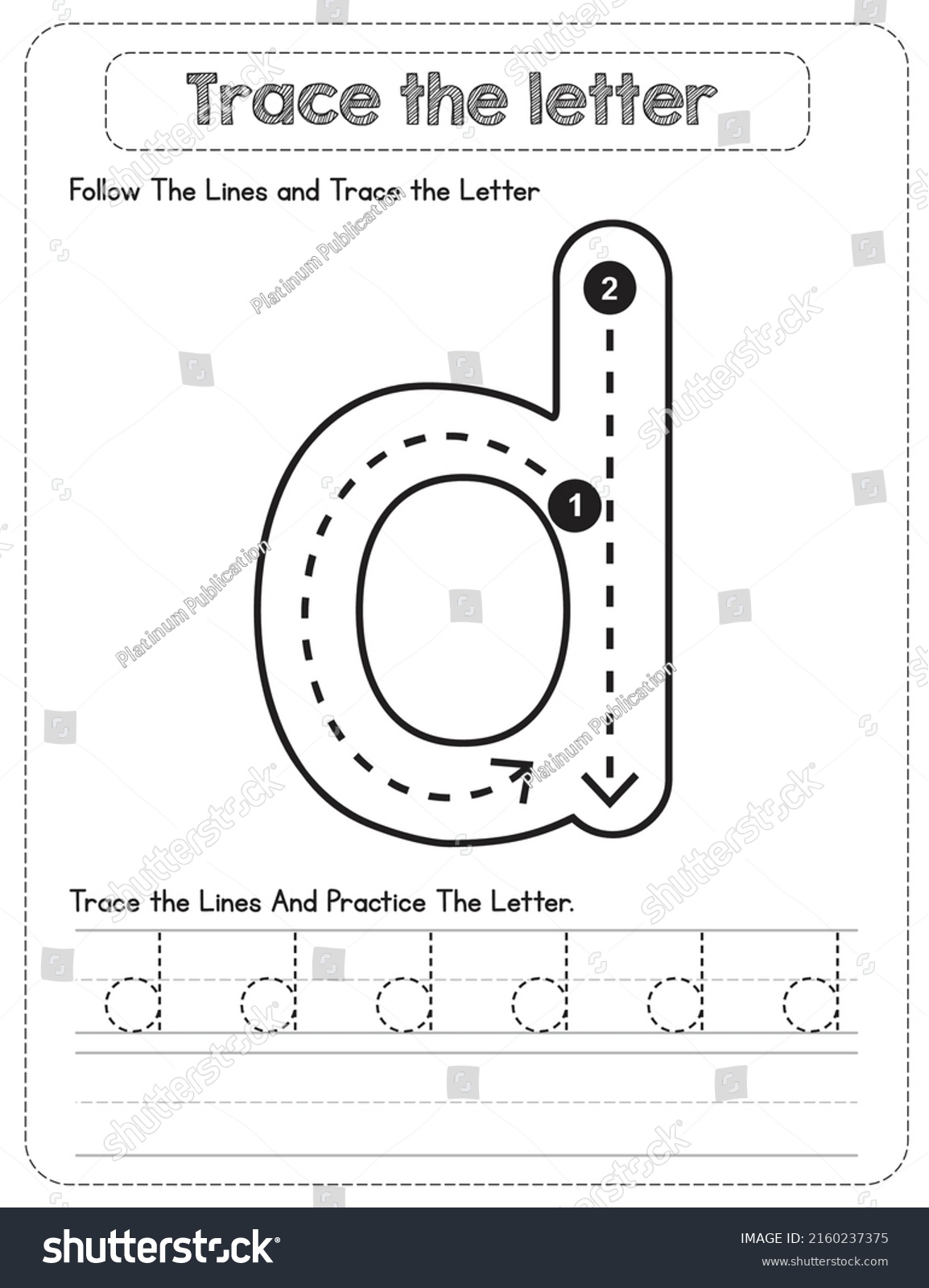 Black White Lowercase Letter Tracing Preschool Stock Vector (Royalty ...