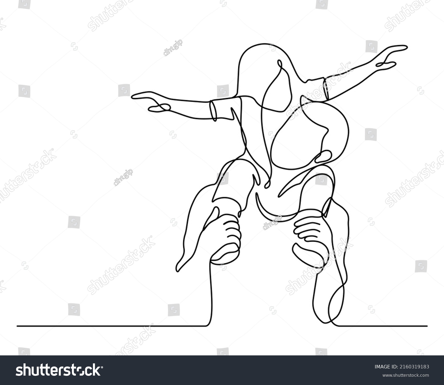 Father Daughter Flying Plane Action Pose Stock Vector (Royalty Free ...