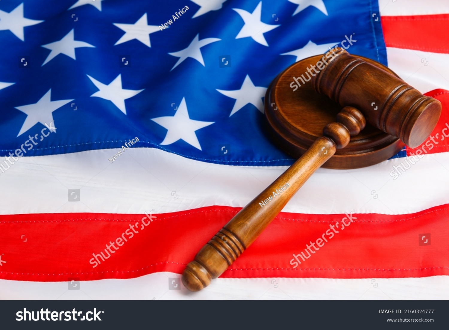 Judges Gavel On National American Flag Stock Photo 2160324777 ...