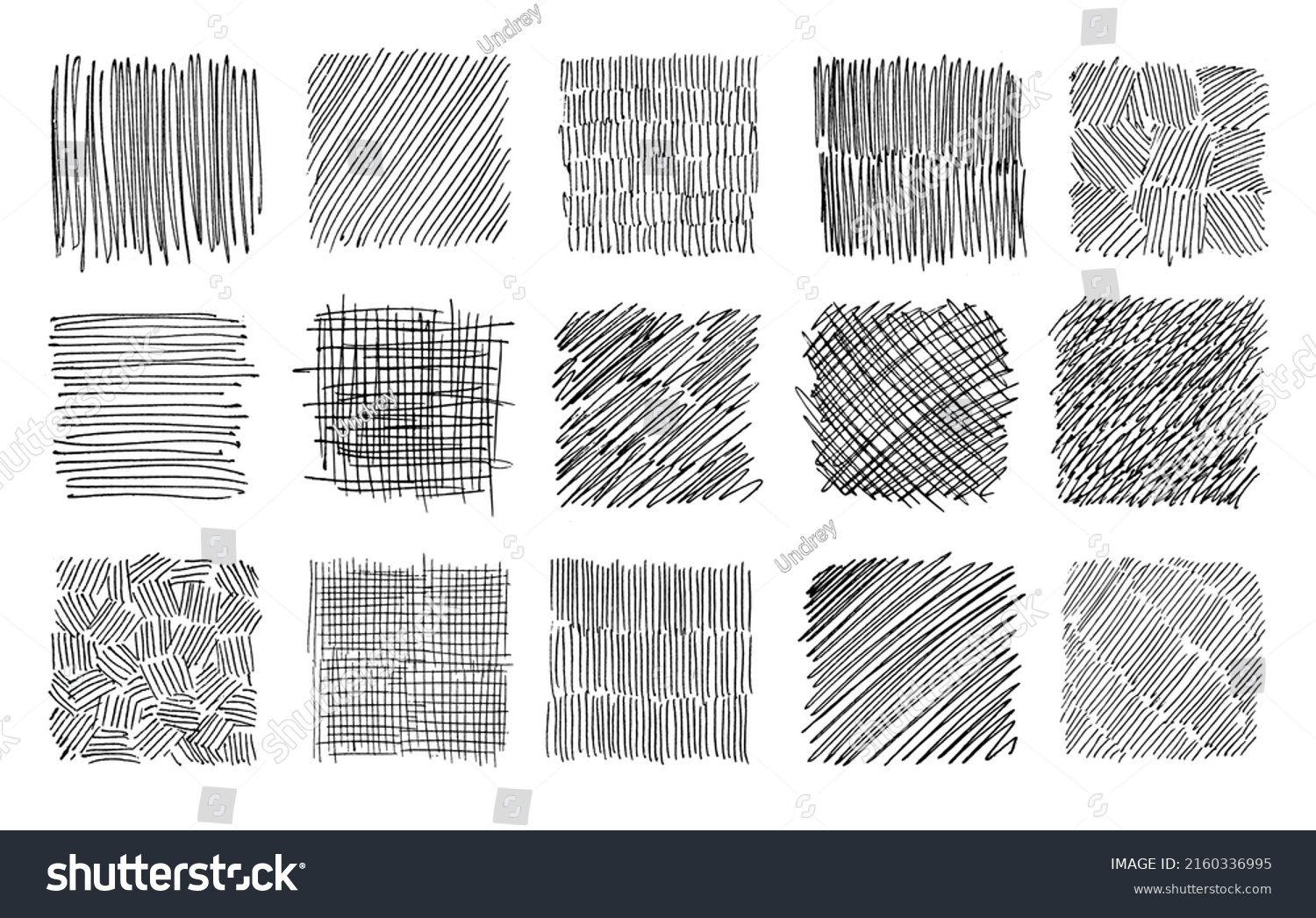 Different Types Hatching Pencil Pen Stock Vector (Royalty Free ...