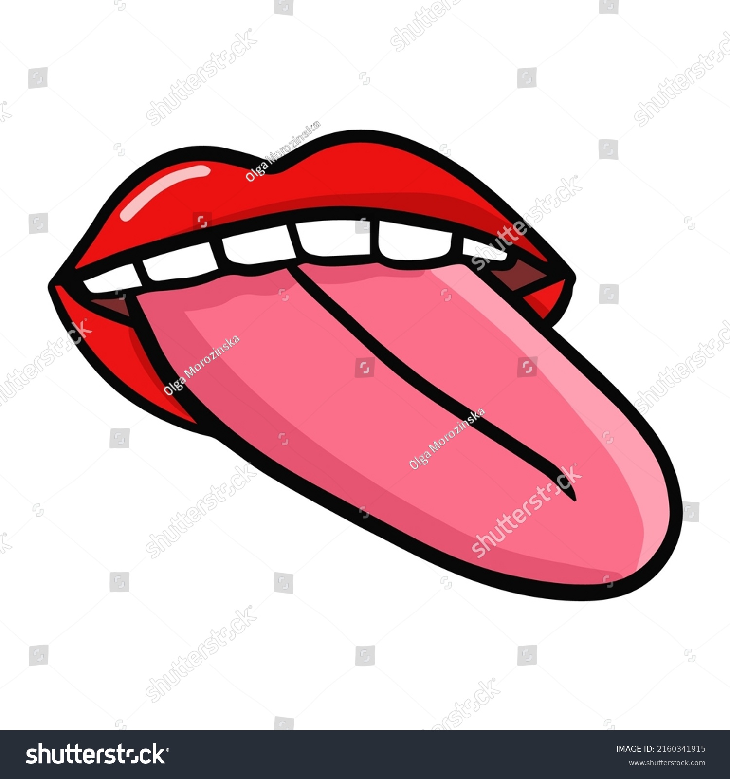 Woman Lips Tongue Vector Illustration Stock Vector (Royalty Free ...