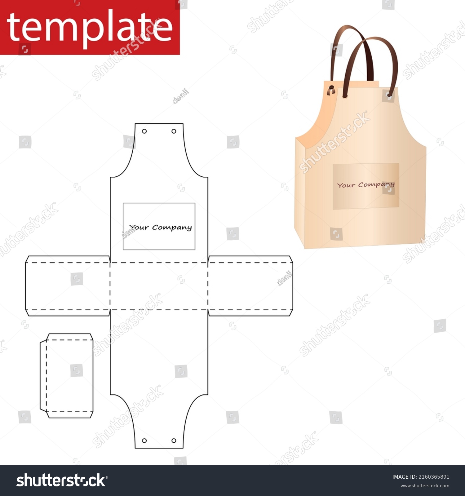 Retail Box Template Apron Stock Vector (Royalty Free) 2160365891 ...