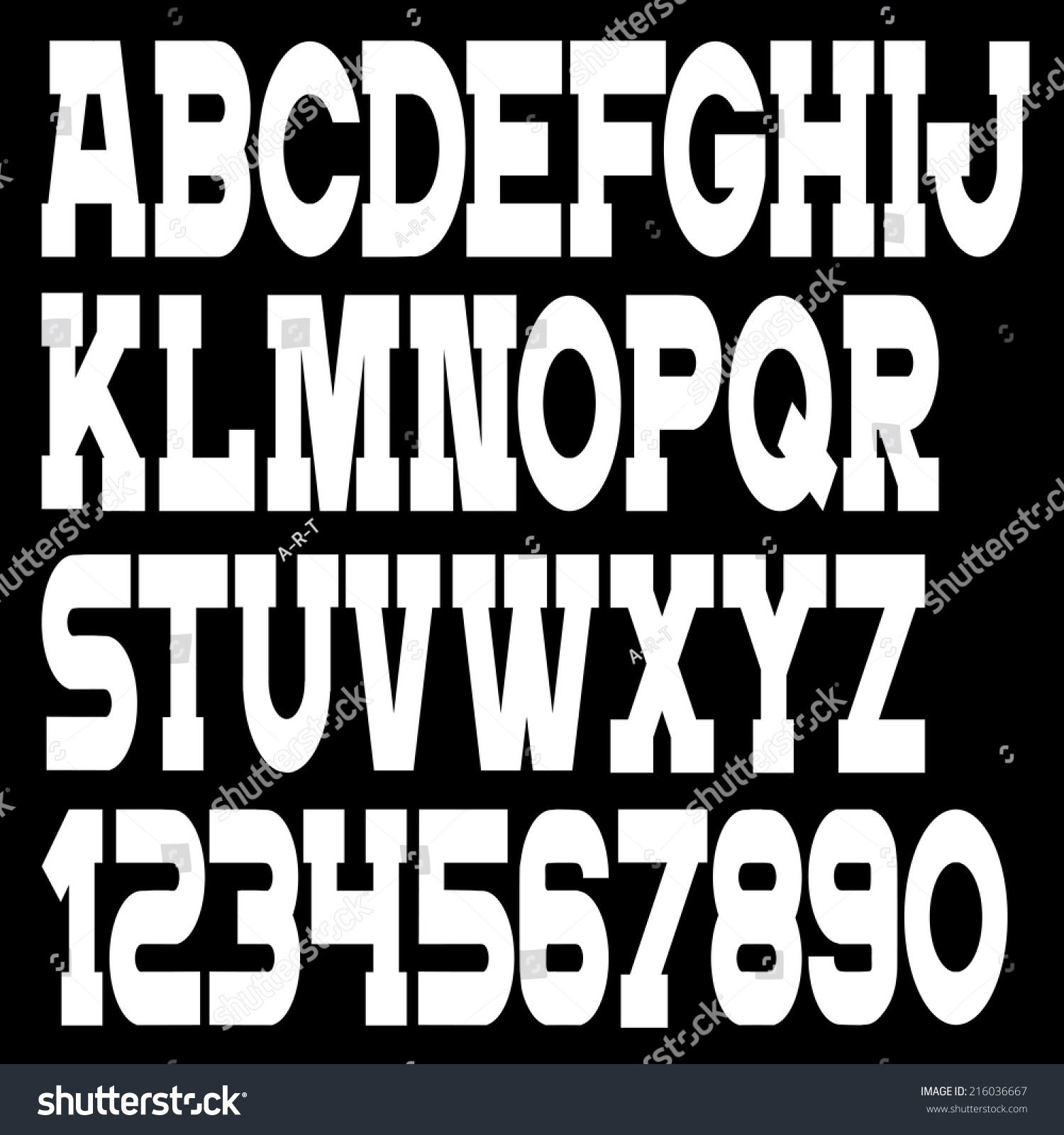 White Alphabet Letters Numbers Vector Set Stock Vector (Royalty Free ...