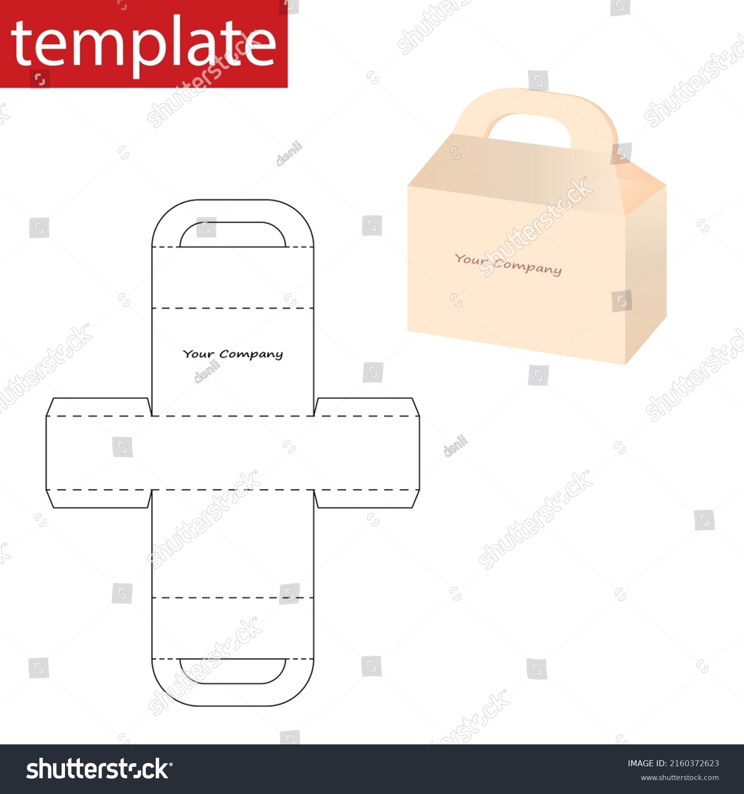 Retail Box Box Die Cut Template Stock Vector (Royalty Free) 2160372623 ...