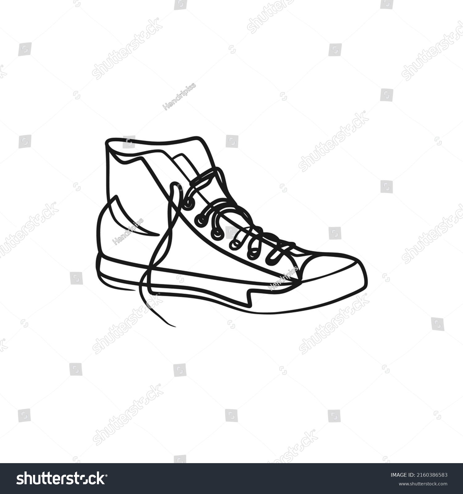 Sneakers Continuous One Line Art Design Stock Vector (Royalty Free ...