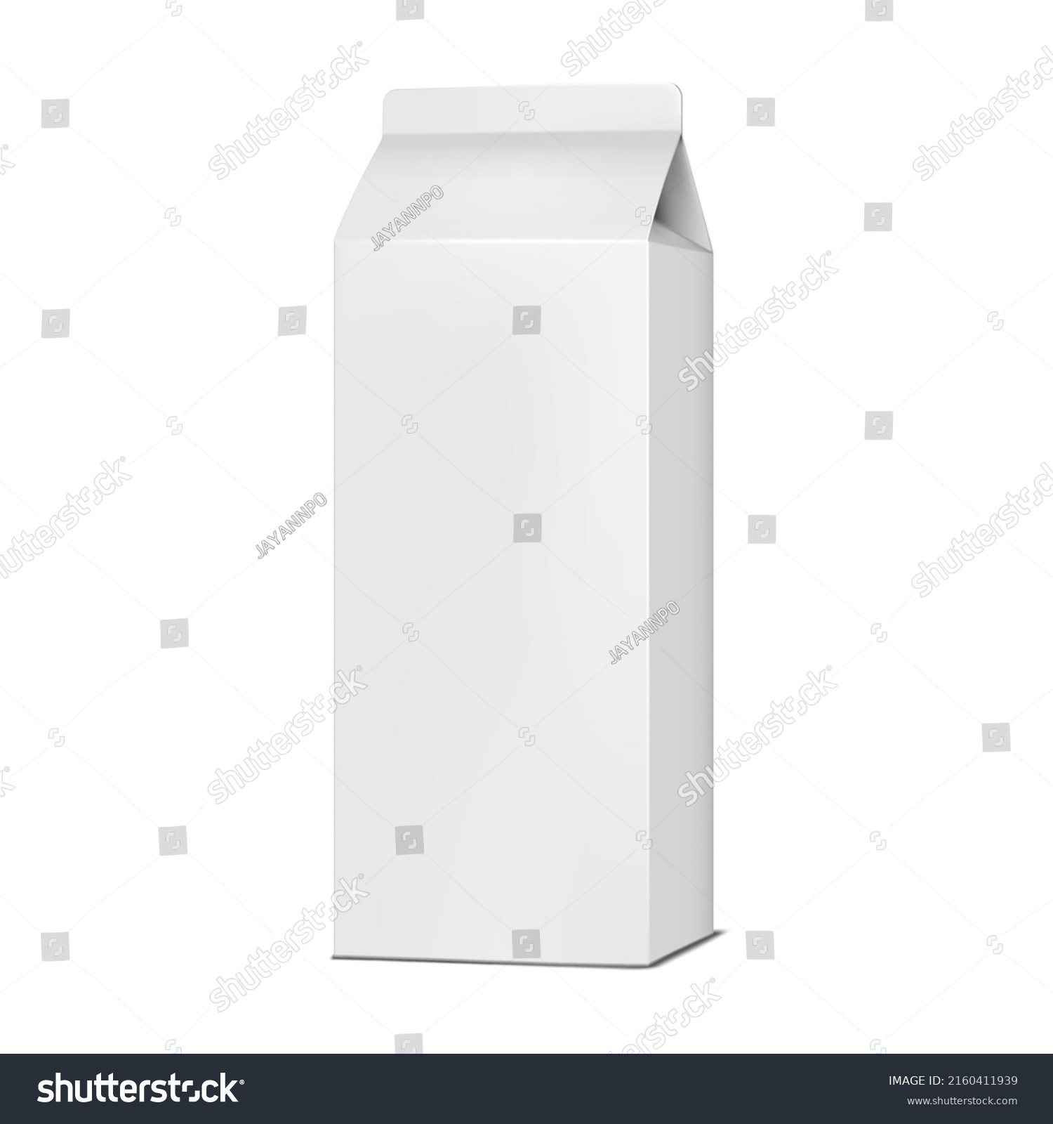 Blank White Tall Gable Top Carton Stock Vector (Royalty Free ...