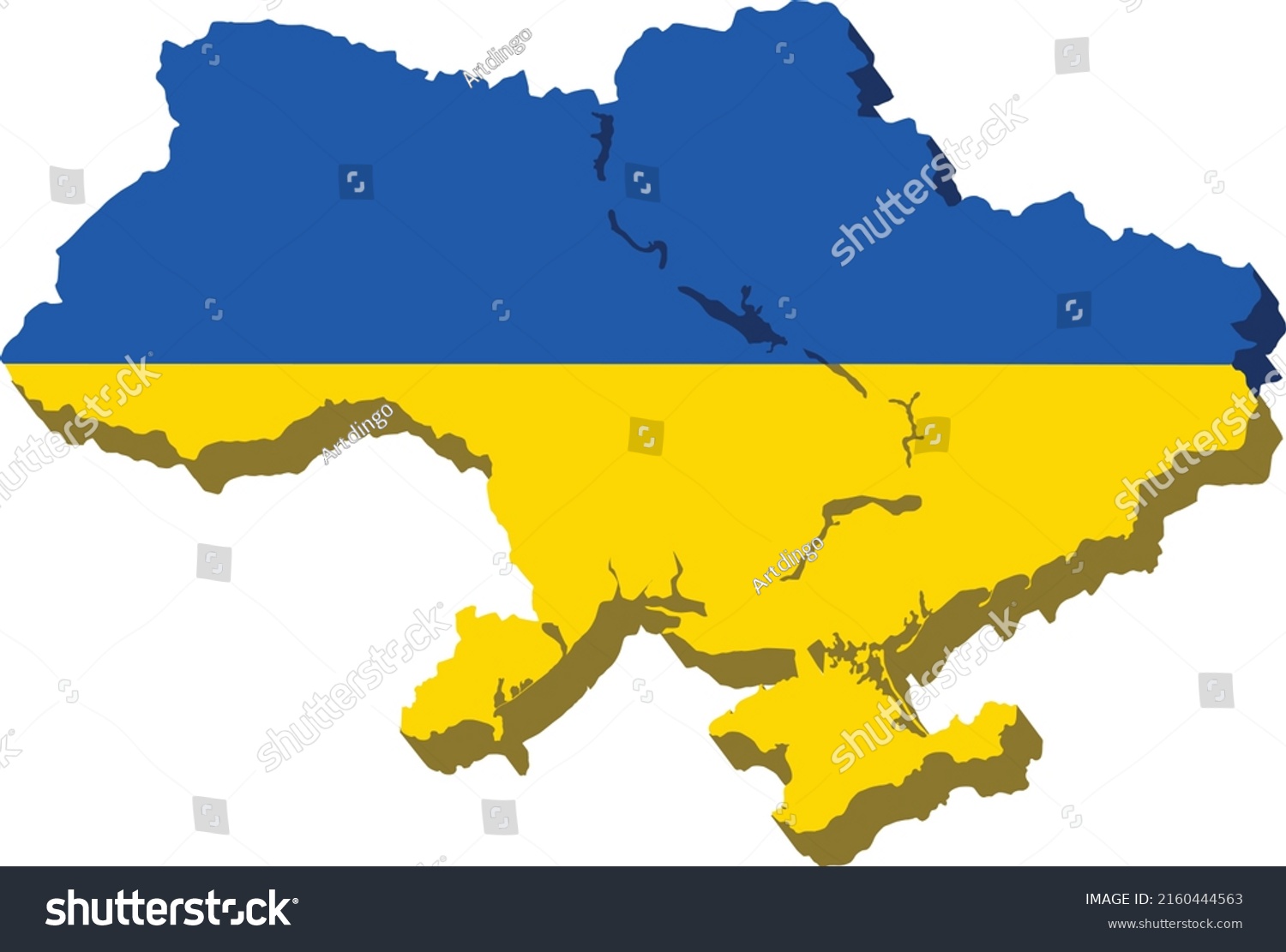 Map Ukraine 3d Colors Ukrainian Flag Stock Vector (Royalty Free ...