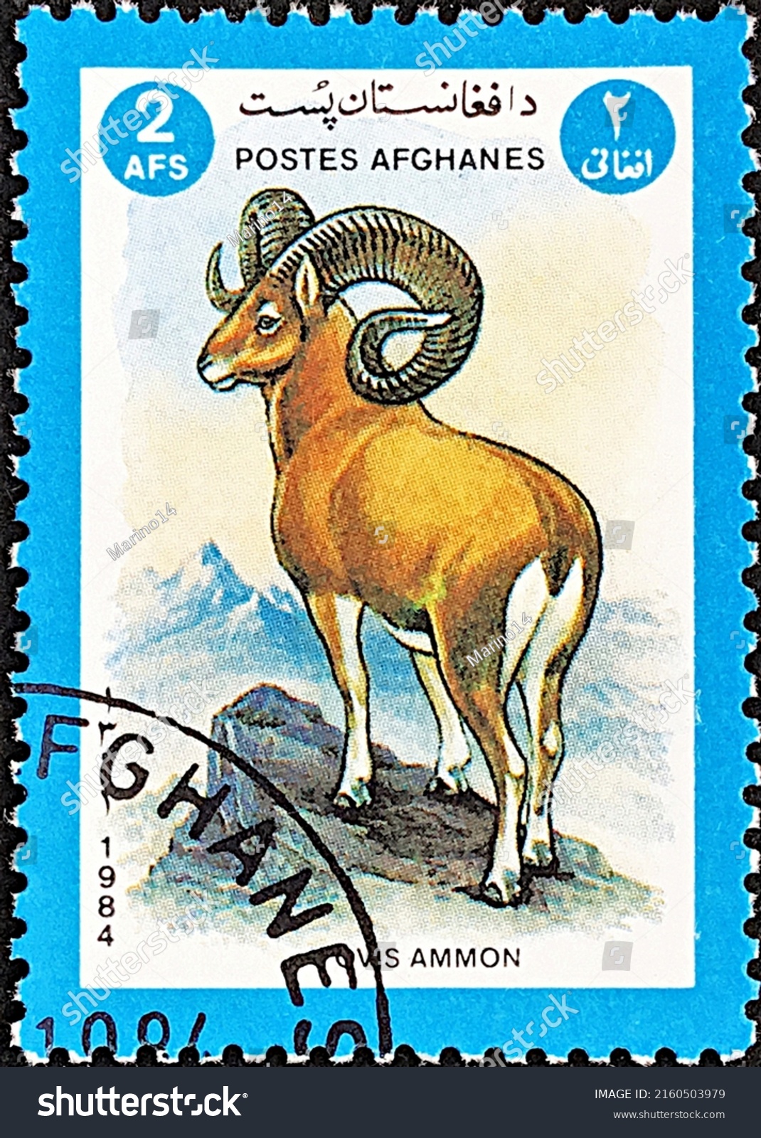 Afghanistan Circa 1984 Postage Stamp Showing Stock Photo 2160503979 ...