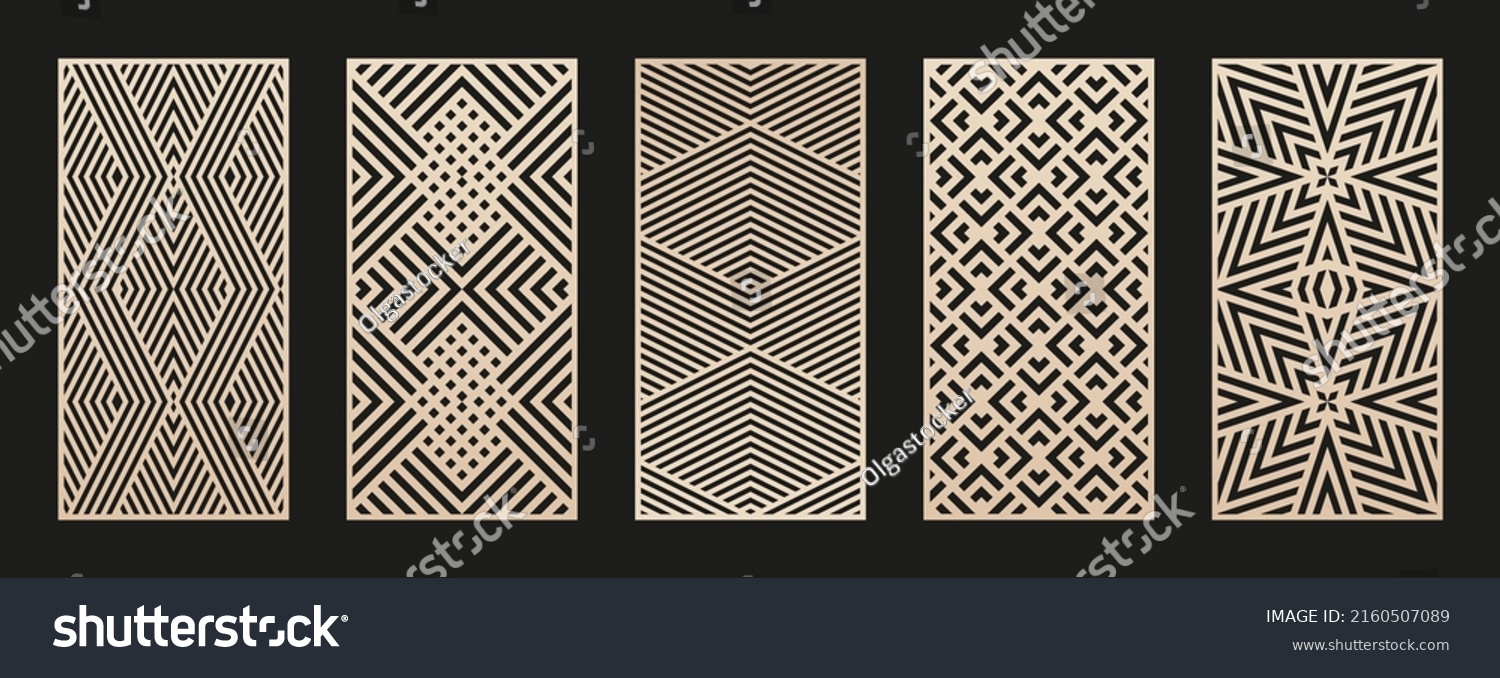 Laser Cut Patterns Set Vector Collection Stock Vector (Royalty Free ...