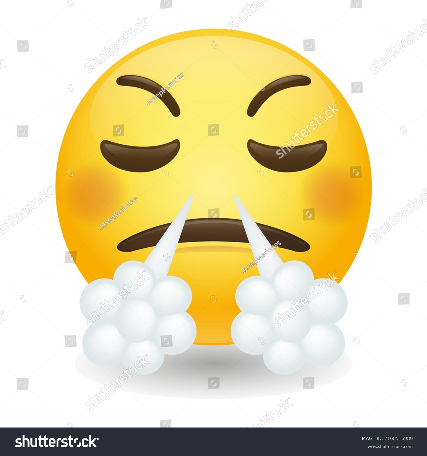 Steam Emoji Icon Illustration Sign Frustrated Stock Vector (royalty 