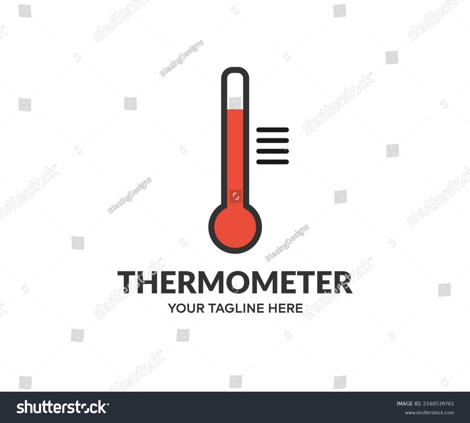 Thermometer Logo Design Growing Temperature Scale Stock Vector (Royalty ...