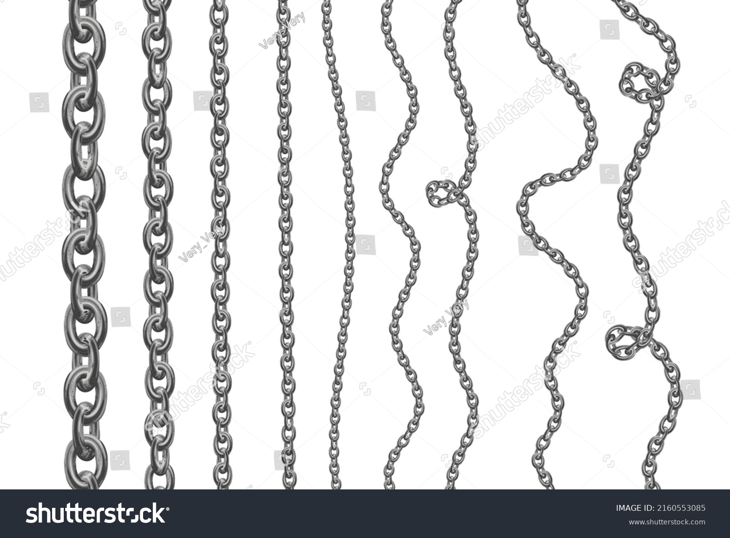 Silver Chains Collection Vector Cartoon Illustration Stock Vector ...