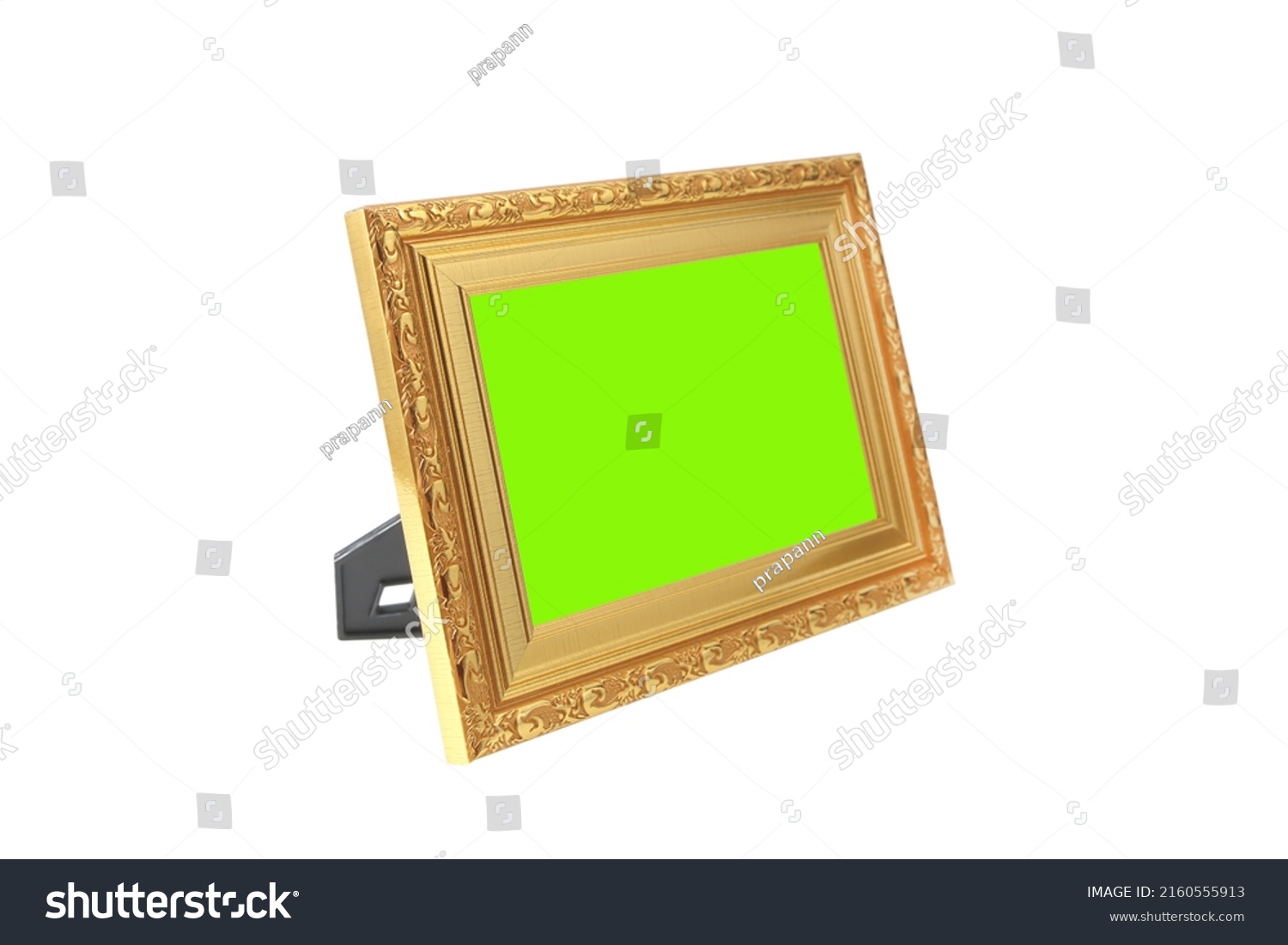 Picture Frame Green Screen Isolated On Stock Photo 2160555913