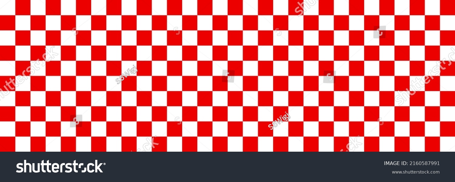 Checkered Pattern Background Red White Geometric Stock Vector (Royalty