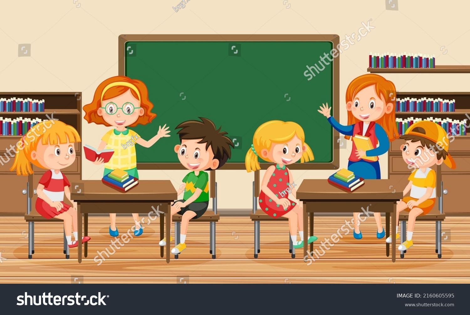 Teacher Students Classroom Illustration Stock Vector (Royalty Free ...