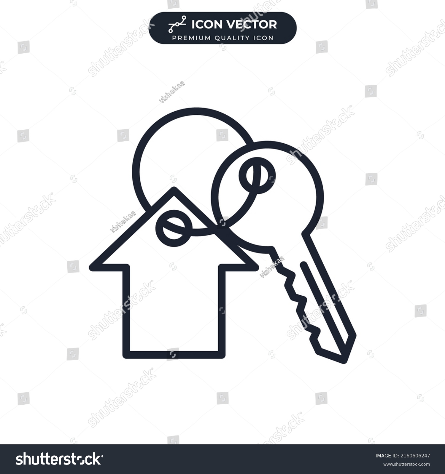 House Key Icon Symbol Template Graphic Stock Vector (Royalty Free ...