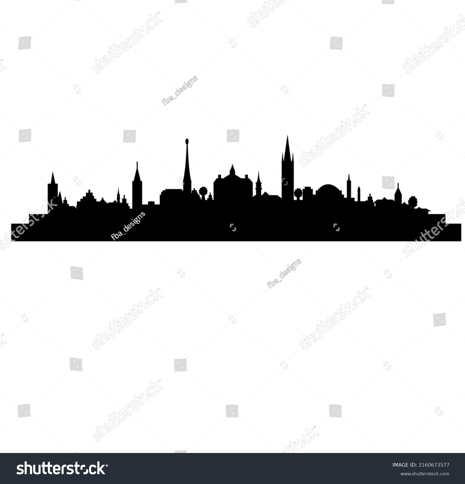 City Skyline Zug Switzerland Stock Vector (royalty Free) 2160673577 