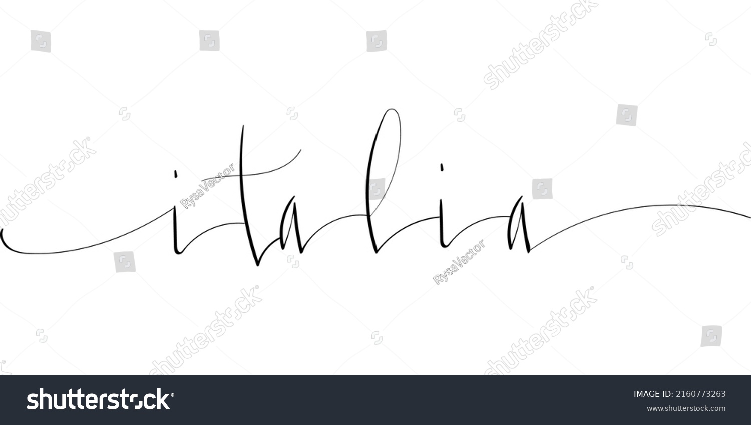 Italia Italy Italian Handwritten Lettering Vector Stock Vector (Royalty ...