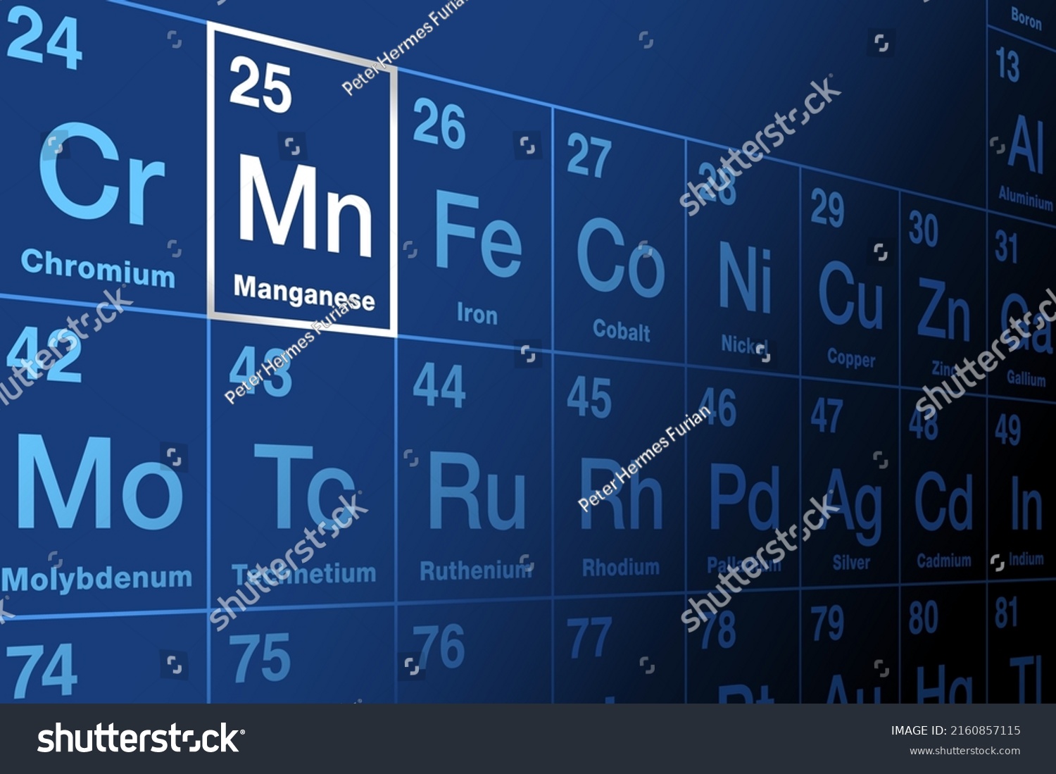 Manganese On Periodic Table Elements Transition Stock Vector (Royalty ...